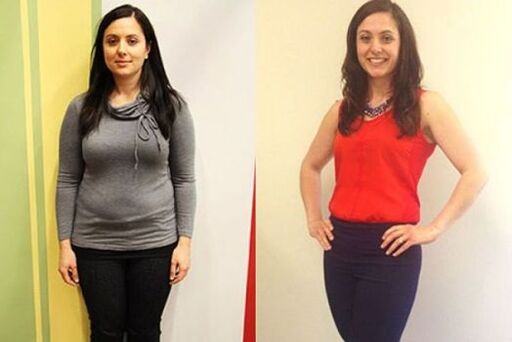 Moteris prieš ir po grikių dietos (1)