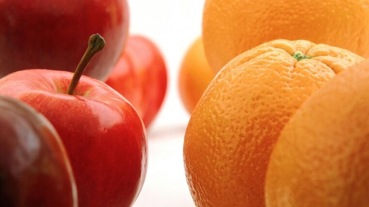 obuoliai ir apelsinai japonų dietai